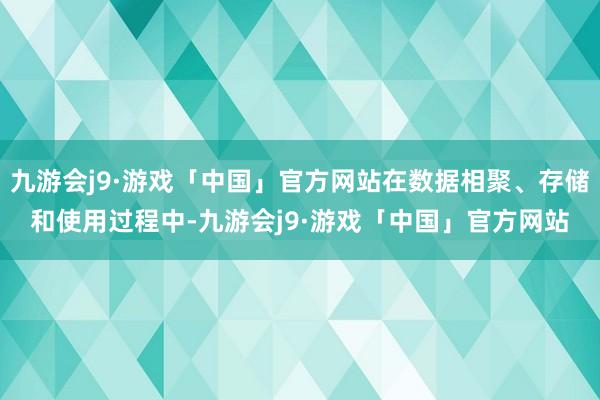 九游会j9·游戏「中国」官方网站在数据相聚、存储和使用过程中-九游会j9·游戏「中国」官方网站