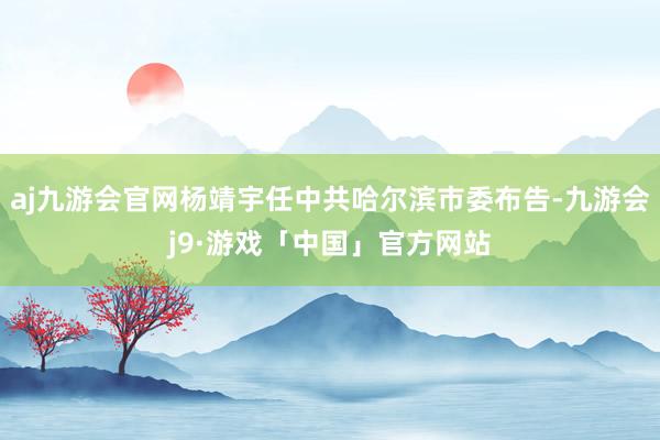 aj九游会官网杨靖宇任中共哈尔滨市委布告-九游会j9·游戏「中国」官方网站